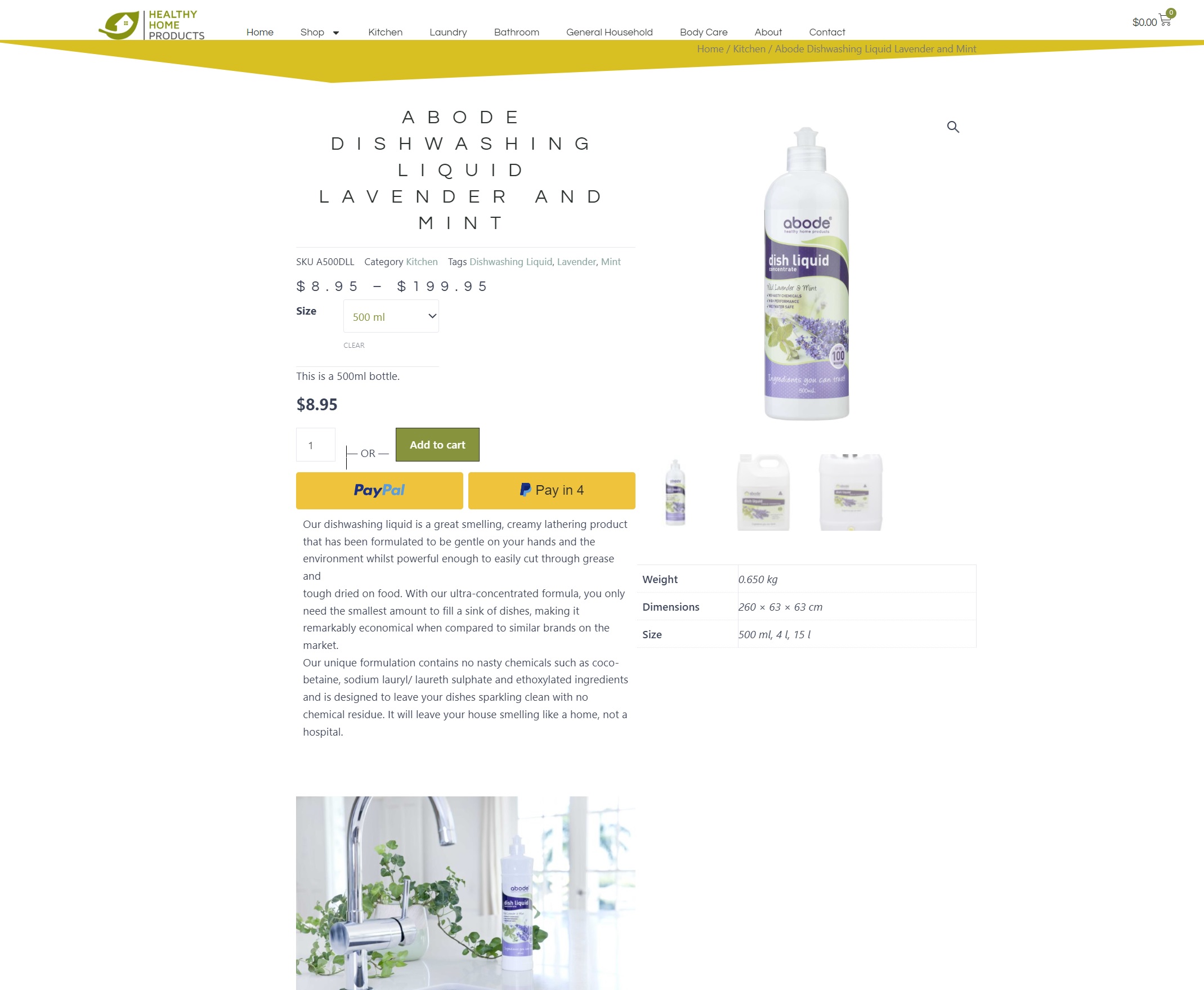 Healthy Home Products Product Page