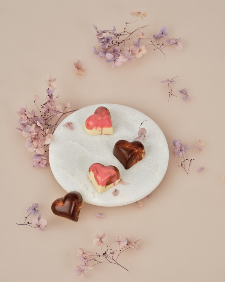 Heart chocolates lifestyle photography