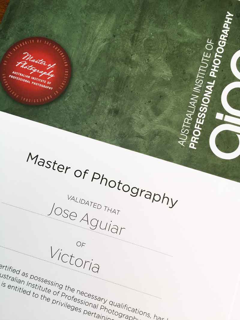 Jose Aguiar Master of Photography Certificate