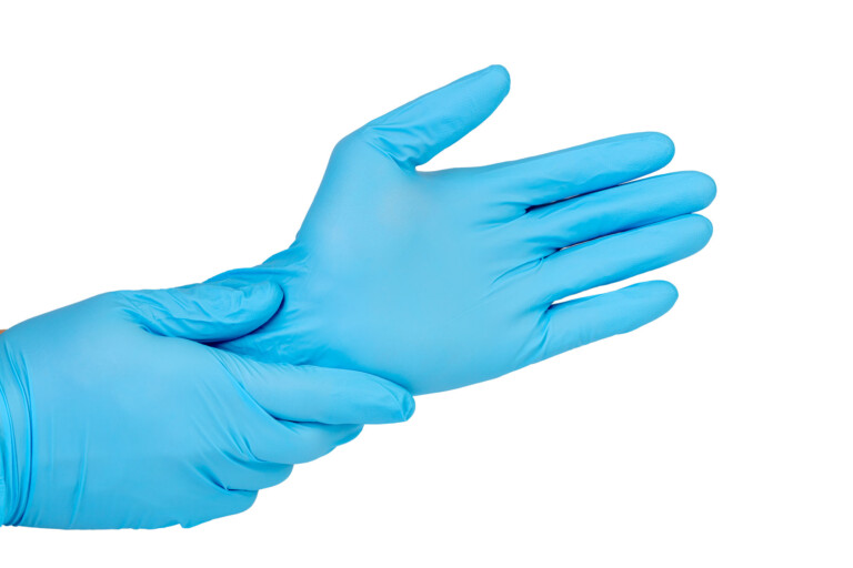 Pro Clean Glove Blue on hands - Product photography sample