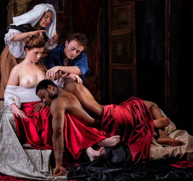 Fine art photography in studio inspired by Samson and Delilah by Peter Paul Rubens